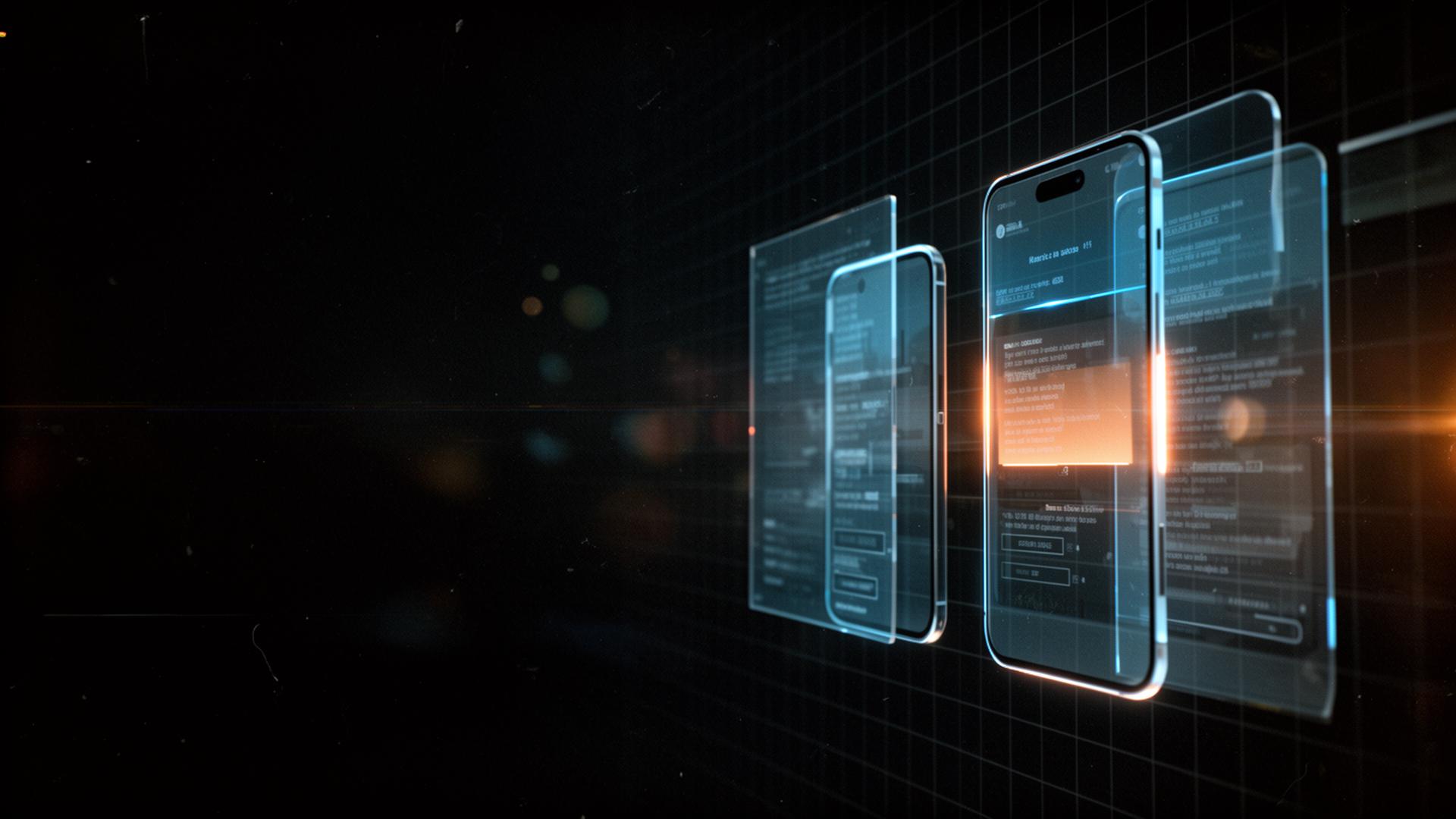 Cinematic layered UI and UX screens